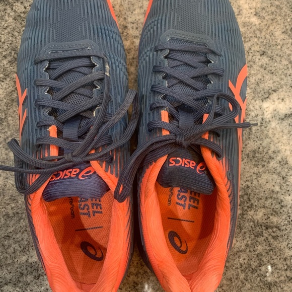 COPY - Women’s ASICS Solution Speed FF. Grand Shark/Papaya. - Picture 3 of 4